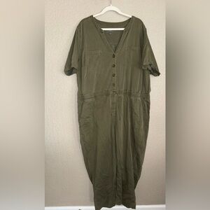 Torrid - Green Button Up Jumpsuit